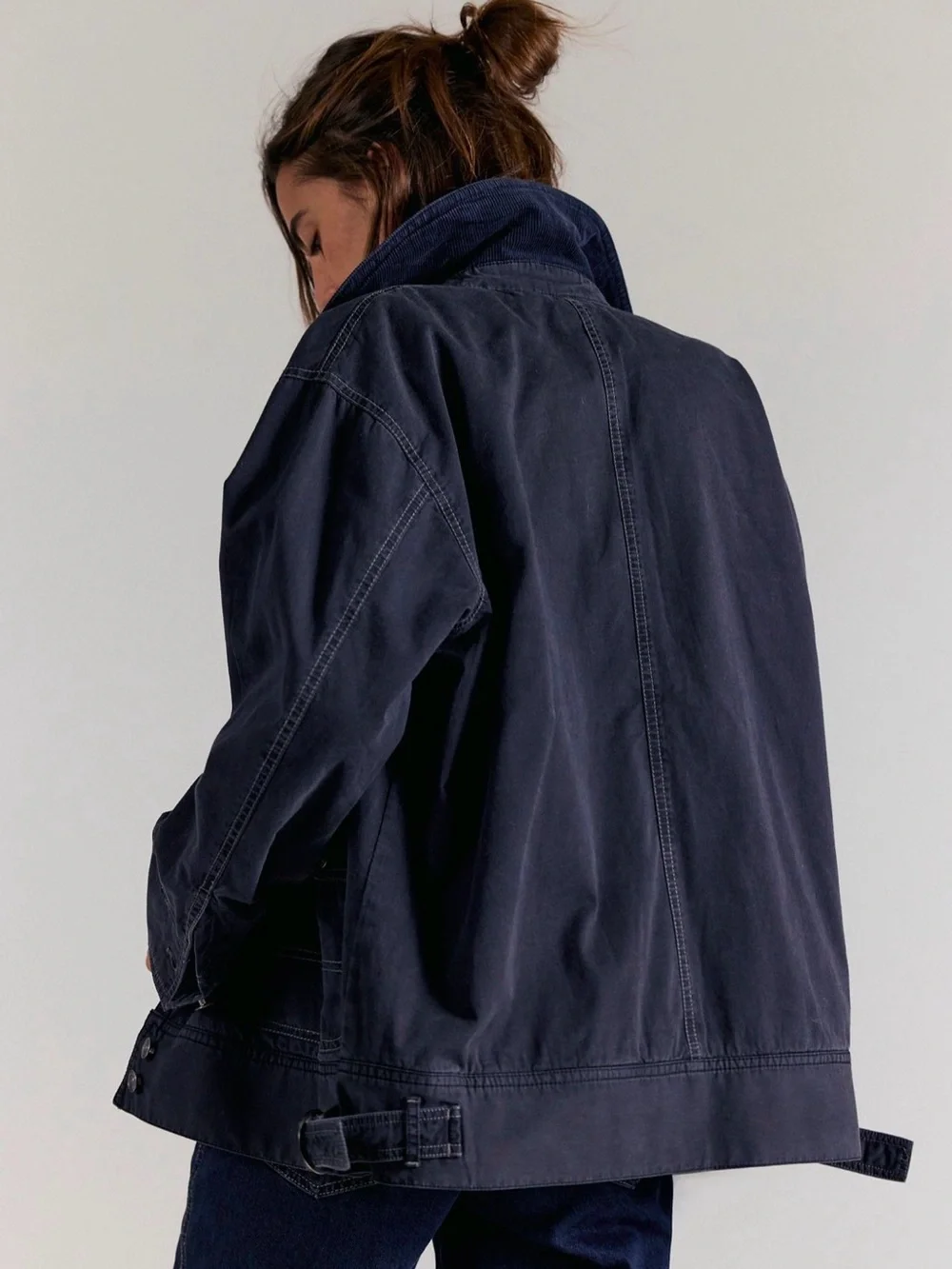 We The Free Sweet Talk Flannel Lined Barn coat size Medium in Washed Black NWT - Picture 5 of 16